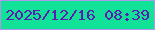 文字の大きさ：2、枠の色：af95ed、背景の色：12e297、文字の色：5c1daf 無料ブログパーツのブログ時計