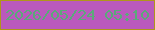 文字の大きさ：1、枠の色：af961a、背景の色：ba59bc、文字の色：5aaa79 無料ブログパーツのブログ時計
