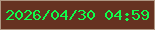 文字の大きさ：3、枠の色：af9682、背景の色：663221、文字の色：0fff4a 無料ブログパーツのブログ時計