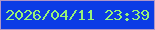 文字の大きさ：2、枠の色：af96c8、背景の色：0c3ce5、文字の色：97f279 無料ブログパーツのブログ時計