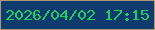 文字の大きさ：4、枠の色：af9777、背景の色：0f3b6e、文字の色：21cf5f 無料ブログパーツのブログ時計