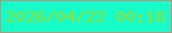 文字の大きさ：4、枠の色：af997d、背景の色：17fbc9、文字の色：90e333 無料ブログパーツのブログ時計