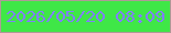 文字の大きさ：1、枠の色：af9a96、背景の色：3fe747、文字の色：817ffc 無料ブログパーツのブログ時計