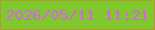 文字の大きさ：5、枠の色：af9b32、背景の色：7fc92d、文字の色：da61ee 無料ブログパーツのブログ時計