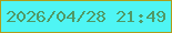 文字の大きさ：4、枠の色：af9d1a、背景の色：4ff5f4、文字の色：509966 無料ブログパーツのブログ時計