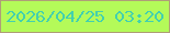 文字の大きさ：3、枠の色：af9e77、背景の色：b4fa59、文字の色：43d0ae 無料ブログパーツのブログ時計