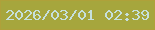 文字の大きさ：4、枠の色：afa13a、背景の色：a6a63d、文字の色：c6e0dd 無料ブログパーツのブログ時計
