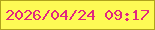 文字の大きさ：2、枠の色：afa31c、背景の色：fefb55、文字の色：e1287f 無料ブログパーツのブログ時計