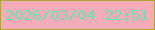 文字の大きさ：1、枠の色：afa62f、背景の色：f3acb8、文字の色：68e2b3 無料ブログパーツのブログ時計