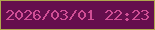 文字の大きさ：1、枠の色：afa74d、背景の色：650e4d、文字の色：cf4d95 無料ブログパーツのブログ時計
