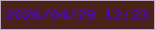 文字の大きさ：4、枠の色：afa7dc、背景の色：4a2217、文字の色：4e01df 無料ブログパーツのブログ時計