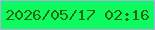 文字の大きさ：4、枠の色：aface9、背景の色：0dfb61、文字の色：21690a 無料ブログパーツのブログ時計