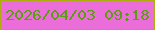 文字の大きさ：3、枠の色：afad0d、背景の色：ea6dda、文字の色：5a9d0f 無料ブログパーツのブログ時計