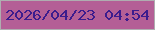 文字の大きさ：2、枠の色：afadb0、背景の色：b45f96、文字の色：3c1c8d 無料ブログパーツのブログ時計