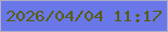 文字の大きさ：1、枠の色：afaec6、背景の色：6977e9、文字の色：5a5d0a 無料ブログパーツのブログ時計