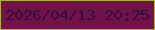 文字の大きさ：3、枠の色：afb034、背景の色：72114b、文字の色：2c102e 無料ブログパーツのブログ時計