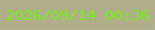 文字の大きさ：2、枠の色：afb090、背景の色：b1ad8b、文字の色：73ee16 無料ブログパーツのブログ時計