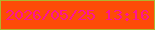文字の大きさ：4、枠の色：afb42e、背景の色：fe4b07、文字の色：fe1494 無料ブログパーツのブログ時計