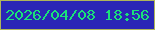 文字の大きさ：3、枠の色：afb65a、背景の色：2a26b6、文字の色：1ae179 無料ブログパーツのブログ時計