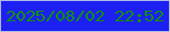 文字の大きさ：1、枠の色：afb8e3、背景の色：1d20f3、文字の色：109208 無料ブログパーツのブログ時計