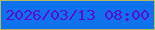 文字の大きさ：5、枠の色：afb965、背景の色：0d72eb、文字の色：580fd2 無料ブログパーツのブログ時計