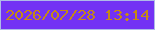 文字の大きさ：2、枠の色：afbae7、背景の色：7332f4、文字の色：c58916 無料ブログパーツのブログ時計