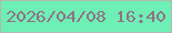 文字の大きさ：1、枠の色：afbbaf、背景の色：6eefb6、文字の色：907284 無料ブログパーツのブログ時計