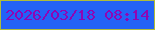 文字の大きさ：5、枠の色：afbc3a、背景の色：2362f6、文字の色：9005b3 無料ブログパーツのブログ時計