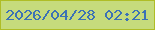 文字の大きさ：2、枠の色：afbd26、背景の色：c6db7c、文字の色：3c72b5 無料ブログパーツのブログ時計