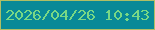 文字の大きさ：3、枠の色：afbe65、背景の色：088997、文字の色：78d885 無料ブログパーツのブログ時計