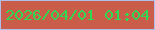 文字の大きさ：3、枠の色：afbfe9、背景の色：ca5c4a、文字の色：31d951 無料ブログパーツのブログ時計