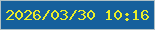 文字の大きさ：5、枠の色：afc0c5、背景の色：16609c、文字の色：eaed28 無料ブログパーツのブログ時計