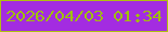 文字の大きさ：5、枠の色：afc110、背景の色：a32ce1、文字の色：a0bf08 無料ブログパーツのブログ時計