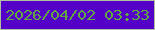 文字の大きさ：2、枠の色：afc19f、背景の色：5500c9、文字の色：61a742 無料ブログパーツのブログ時計