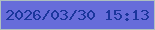 文字の大きさ：3、枠の色：afc1bf、背景の色：676dda、文字の色：1b369d 無料ブログパーツのブログ時計