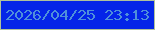 文字の大きさ：3、枠の色：afc29b、背景の色：0425e8、文字の色：4f90da 無料ブログパーツのブログ時計