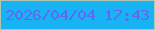 文字の大きさ：4、枠の色：afc7b2、背景の色：18b3f3、文字の色：5d69f1 無料ブログパーツのブログ時計