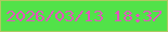 文字の大きさ：4、枠の色：afc862、背景の色：52e249、文字の色：e157bc 無料ブログパーツのブログ時計