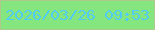 文字の大きさ：2、枠の色：afc88c、背景の色：85e57f、文字の色：51ccf4 無料ブログパーツのブログ時計