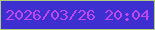 文字の大きさ：3、枠の色：afcd7e、背景の色：3e2fd1、文字の色：bd48ed 無料ブログパーツのブログ時計