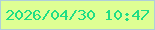 文字の大きさ：2、枠の色：afceda、背景の色：deff94、文字の色：1fde85 無料ブログパーツのブログ時計