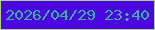 文字の大きさ：4、枠の色：afd087、背景の色：4a05e1、文字の色：38b49b 無料ブログパーツのブログ時計
