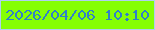 文字の大きさ：4、枠の色：afd0f1、背景の色：85ff04、文字の色：3080c8 無料ブログパーツのブログ時計