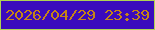 文字の大きさ：3、枠の色：afd352、背景の色：3b0bbc、文字の色：c58416 無料ブログパーツのブログ時計
