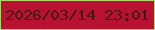 文字の大きさ：1、枠の色：afd66e、背景の色：b81131、文字の色：471615 無料ブログパーツのブログ時計