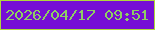 文字の大きさ：2、枠の色：afd73b、背景の色：760dd5、文字の色：8ece63 無料ブログパーツのブログ時計