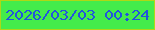 文字の大きさ：2、枠の色：afd816、背景の色：44ec4b、文字の色：2255dd 無料ブログパーツのブログ時計
