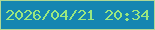文字の大きさ：4、枠の色：afd896、背景の色：1586b1、文字の色：9ae780 無料ブログパーツのブログ時計
