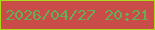 文字の大きさ：5、枠の色：afda17、背景の色：ca4c48、文字の色：64ae55 無料ブログパーツのブログ時計