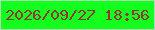 文字の大きさ：3、枠の色：afdab8、背景の色：13ff1d、文字の色：963334 無料ブログパーツのブログ時計